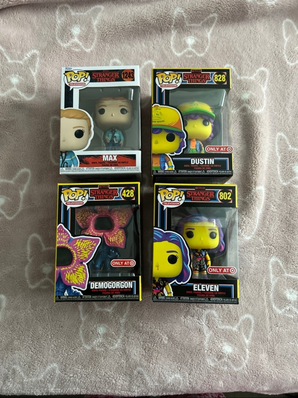 Funko Pop Stranger Things Neon Set — Yellow, Purple, Pink, Blue